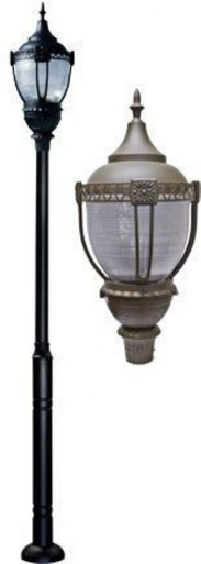 159 Inch 120W 1 LED Dark Top Acorn Post Mount by Dabmar - GM8050-LED120