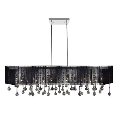 Water Drop 17 Light Oversized Linear Chandelier by CWI - 5005P48C-141348