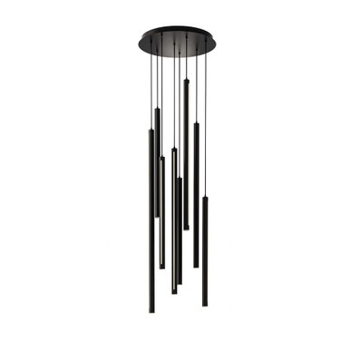 1920W 8 LED Round CCT Cylinder Cluster Pendant by Dals - PDLED120-8R