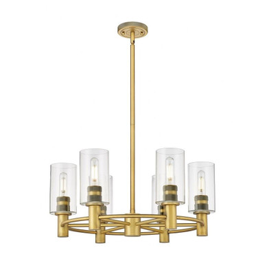 Crown Point 6Light Stem Chandelier 10.38 Inch X 24 Inch Wide by Innovations - 434-6CR-G434-7
