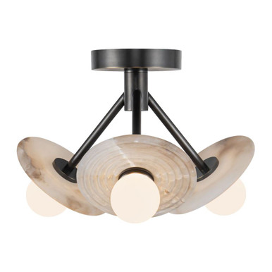 Dahlia Light 13 Inch Wide Semi Flush Mount by Alora - SF346313