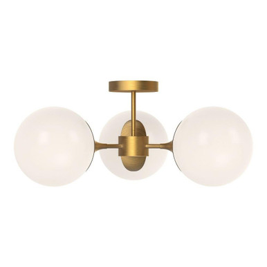 Nouveau 3 Light 25.88 Inch Wide Semi Flush Mount by Alora - SF505326