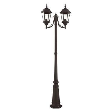 Hamilton 2 Light Outdoor 2 Head Post 9.5 Inches by 86 Inches high by Livex - 7554-07