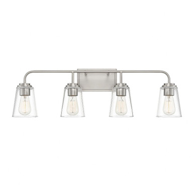 4 Light Cone Down Mid Century Modern Vanity Light 32 Inch Wide by Meridian - M80045