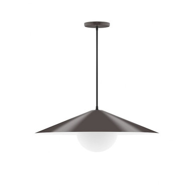 Axis 2 Light Etch Glass Large Shallow Cone Pendant by Montclair Light Works - PEB429-G15
