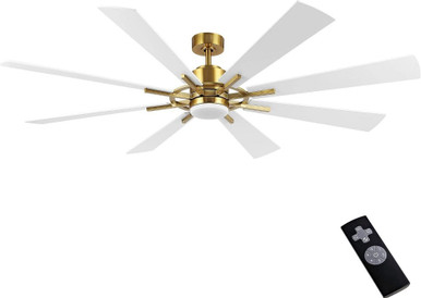 Aero 8 Blade Ceiling Fan with Light Kit 20 Inch H and 72 Inch W by Brio  - AB8172