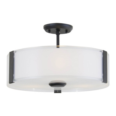 Zurich 3 Light Small Semi Flush Mount 8.75 Inch Tall X 14 Inch Wide by DVI - DVP14511
