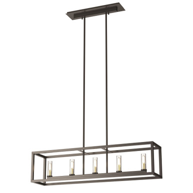 Sambre 5 Light Linear Chandelier 9 Inch Tall and 36.25 Inch Wide by DVI - DVP28102