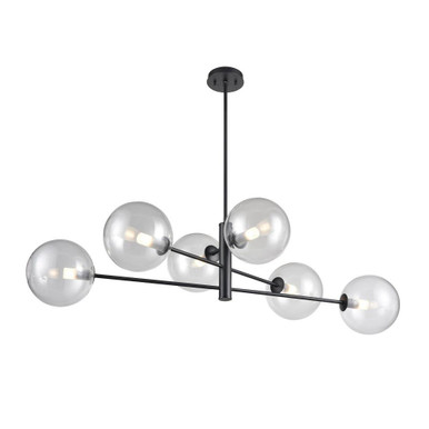 Courcelette 6 Light Linear Chandelier 13 Inch Tall and 47 Inch Wide by DVI - DVP27002