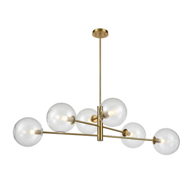 Courcelette 6 Light Linear Chandelier 13 Inch Tall and 47 Inch Wide by DVI - DVP27002