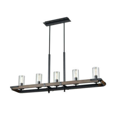 Okanagan 5 Light Linear Chandelier 19.75 Inch Tall X 44.75 Inch Wide by DVI - DVP38602
