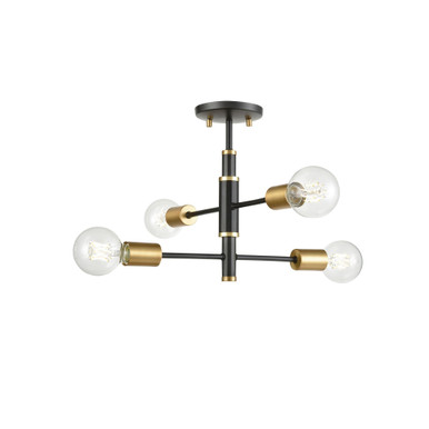 Lake Loft 4 Light Semi Flush Mount 12.5 Inch Tall and 16 Inch Wide by DVI - DVP41112