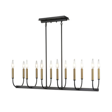 Olivia 12 Light Linear Chandelier 9.5 Inch Tall and 41.5 Inch Wide by DVI - DVP44002