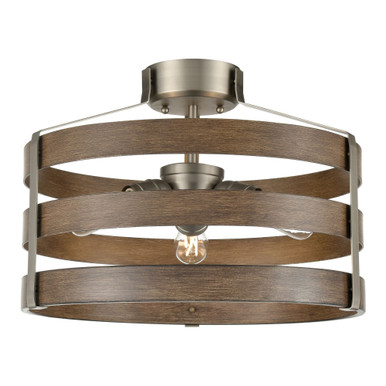 Fort Garry 3 Light Large Semi Flush Mount 12.25 Inch X 17 Inch Wide by DVI - DVP41812