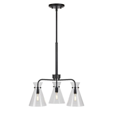 Beaker 3 Light Small Chandelier by Forte - 2733-03
