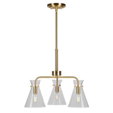 Beaker 3 Light Small Chandelier by Forte - 2733-03