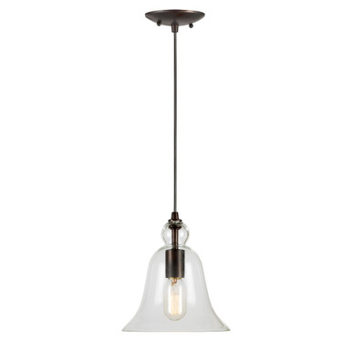 Milo 1 Light Cord Hung Small Pendant 9 Inch Tall by Forte - 2676-01