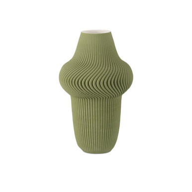 Green Plisse 8.5 Inch Large Vase by Currey Company - 1200-0895