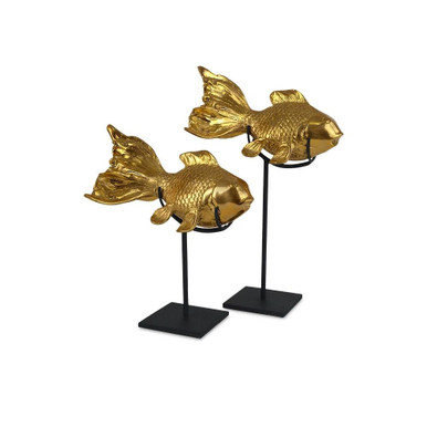 Goldfish 4.5 Inch Sculpture (Set of 2) by Currey Company - 1200-0902