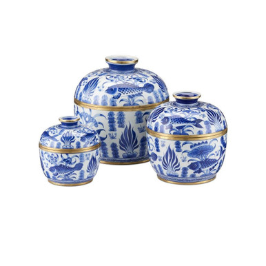Rice 11 Inch Tureen Set (Set of 3) by Currey Company - 1200-0969