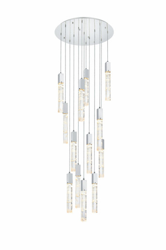 Aurora 6.5W 13 LED Chandelier 19 Inch Tall and 30 Inch Wide by Elegant - 2089G30