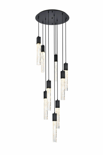 Aurora 6.5W 9 LED Chandelier 19 Inch Tall and 24 Inch Wide by Elegant - 2089D24