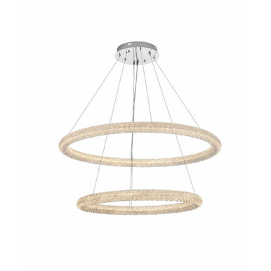 Bowen 106W 2 LED Chandelier 12 Inch Tall and 42 Inch Wide by Elegant - 3800G42