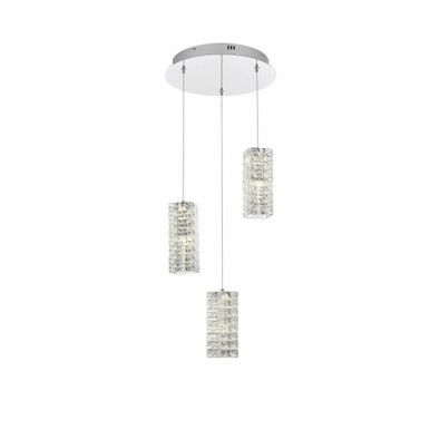 Aston 15W 3 LED Pendant 9.5 Inch Tall and 16 Inch Wide by Elegant - 3680D3R