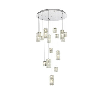 Aston 60W 16 LED Pendant 9.5 Inch Tall and 32 Inch Wide by Elegant - 3680D32