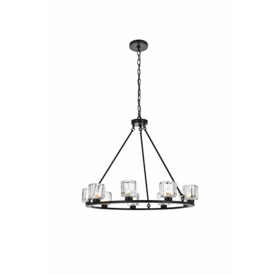 Cadence 9 Light Chandelier 27 Inch Tall and 32 Inch Wide by Elegant - 5100D32