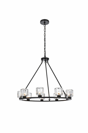 Cadence 9 Light Chandelier 27 Inch Tall and 32 Inch Wide by Elegant - 5100D32