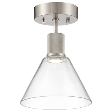 Port Nine 9W 1 LED 8 Inch Wide Steel Semi Flush Mount by Access - 63146LEDD-BS