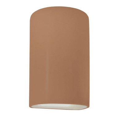 Ambiance 1 Light Large Cylinder Closed Top Wall Sconce by Justice Design - CER-1260