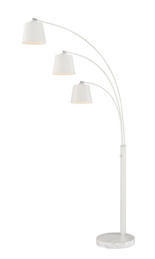 Quana Three Light Arch Floor Lamp 50.5 x 76.5 Inches High by Lite Source - LS-83033WBB