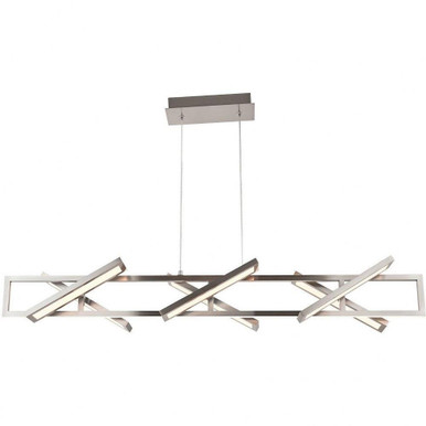 Helix 75W 6 LED Rectangular Pendant 9 Inch Tall and 48 Inch Length by Abra - 10111PN