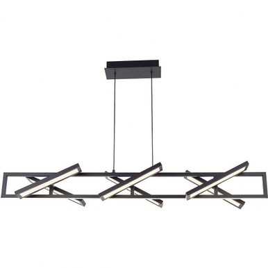 Helix 75W 6 LED Rectangular Pendant 9 Inch Tall and 48 Inch Length by Abra - 10111PN
