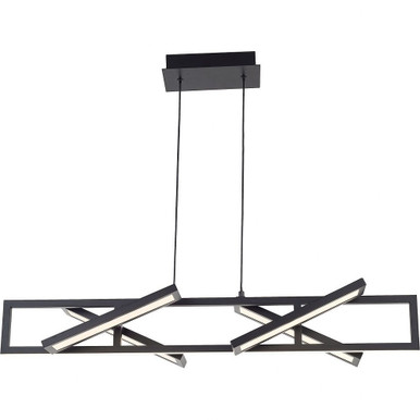 Helix 50W 4 LED Rectangular Pendant 9 Inch Tall and 36 Inch Length by Abra - 10110PN