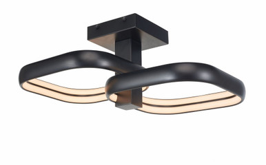 Rave 44W 2 LED Dual Off Set Twin Square Semi Flush Mount by Abra - 30087FM