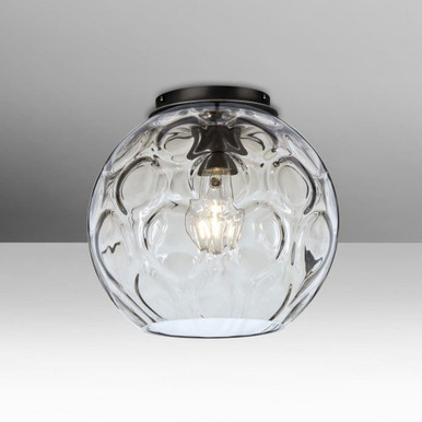 Bombay One Light 9.8 Inch Wide Flush Mount by Besa - BOMBAY-BK
