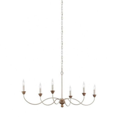 Hartsville 6 Light Small Candle Style Chandelier by Generation Lighting - F3000/6CHKW/BW
