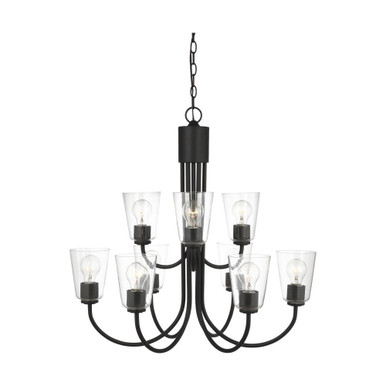 Miles 9 Light Chandelier 27.25 Inch Tall and 29 Inch Wide by Generation - GLC11-9