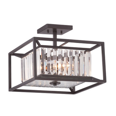 Linares 3 Light 14 Inch Wide Semi Flush Mount by Designers Fountain - 87411