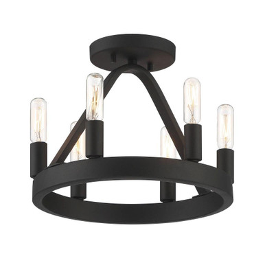 Carousel 6 Light 12 Inch Wide Semi Flush Mount by Designers Fountain - D254C-SF-BK