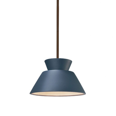 Radiance 1 Light Medium Trapezoid Pendant with Rigid Stem by Justice Design - CER-6420-RIGID