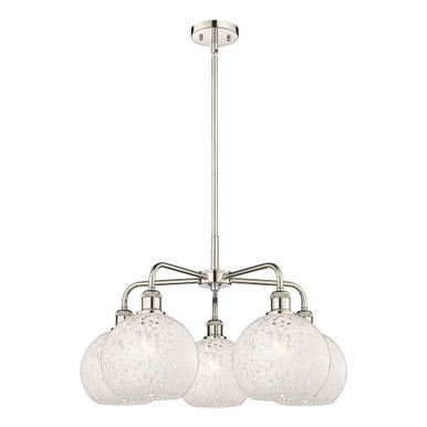 White Mouchette 5 Light Medium Chandelier by Innovations 516-5CR-G1216-8 - 516-5CR-G1216-8