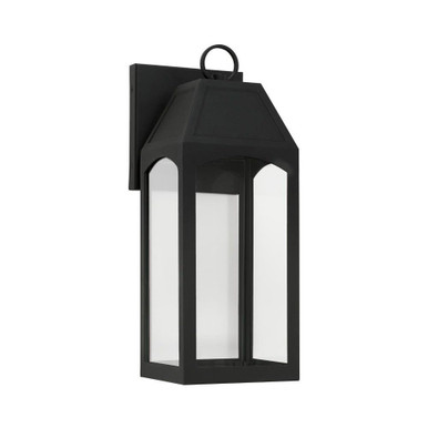 Burton 1 LED Outdoor Wall Lantern 16.75 Inch Tall by Capital - 946311BK-GL