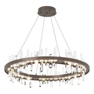 Solitude Circular 50W 1 LED Standard Oversized Pendant by Hubbardton Forge - 139915-standard
