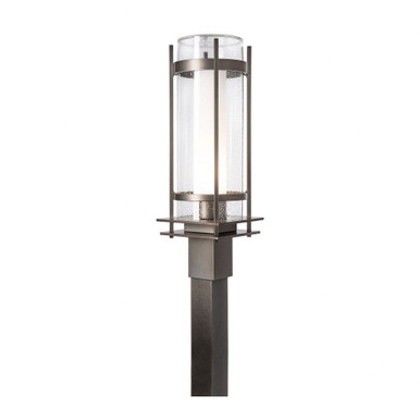 Banded Seeded Glass 1 Light Outdoor Post Mount by Hubbardton Forge - 345897