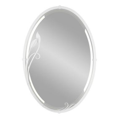 Beveled Oval Mirror with Leaf 31.7 Inch x 22.3 Inch by Hubbardton Forge - 710014H
