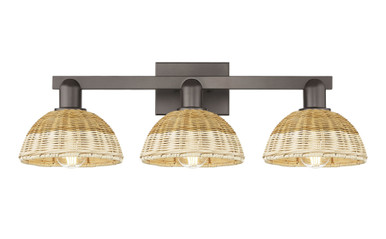 Natural Ballston Dome 3Light Basket Bath Vanity 26 Inch Wide by Innovations - 716-3W-NBD2-7_P